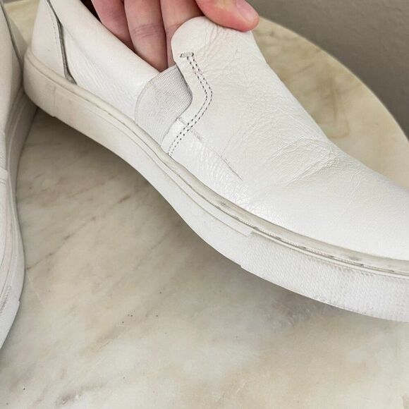 Frye Ivy Slip On Leather Sneakers Size 8 Women's White Shoes - Picture 4 of 9